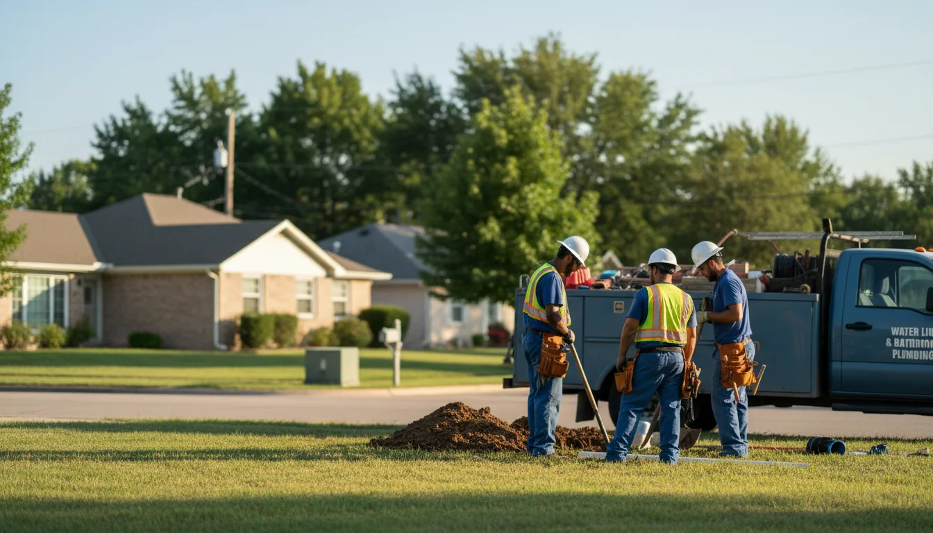 Residential water line and bathroom plumbing service in South Bloomingville, OH